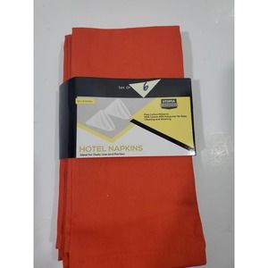 6 Utopia Kitchen Dinner Hotel Napkins Hotel Quality 18x18" New Reddish Orange
